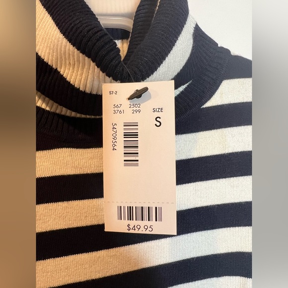 The Limited black and white striped turtle neck shirt - Picture 4 of 6